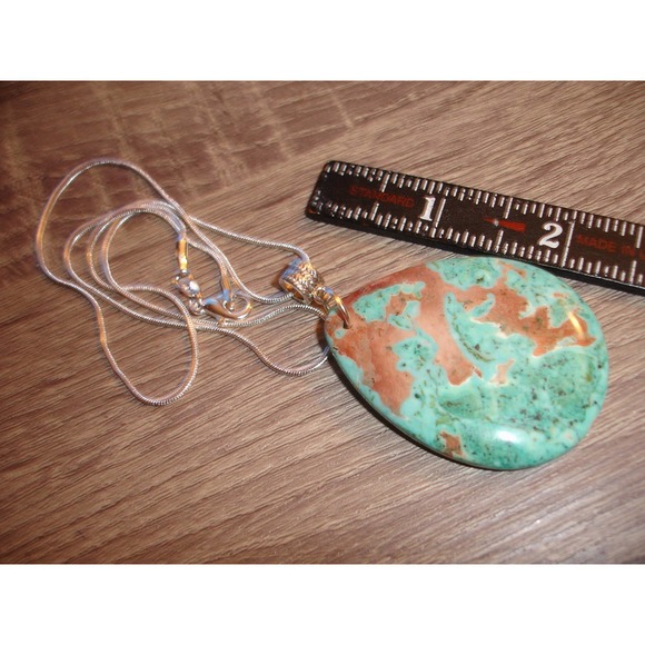 Gemstone Blue Teardrop Necklace - Picture 3 of 4